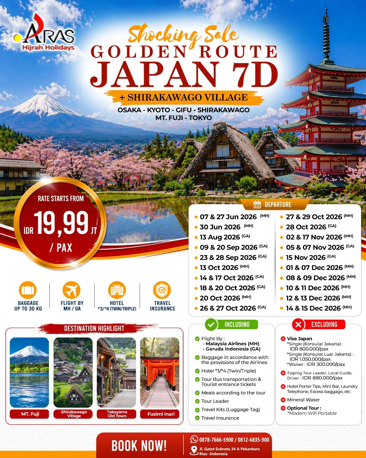 Shocking Sale Golden Route Japan 7D